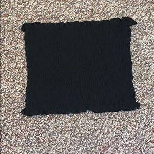 Black Shein Ruffled Tube Top